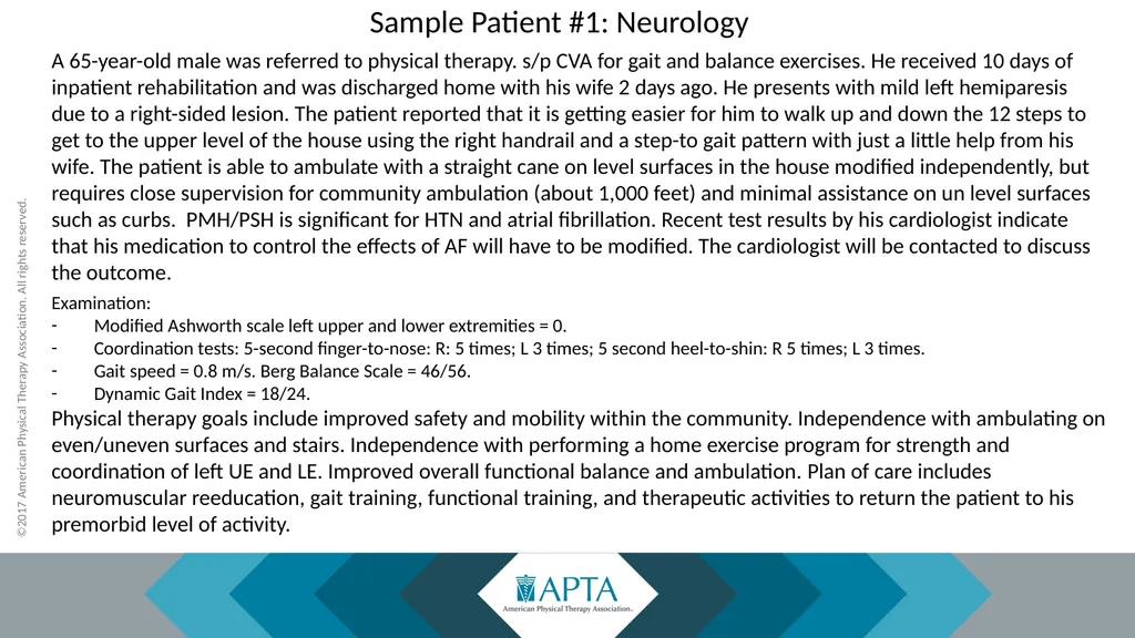2017 Physical Therapy Evaluation Codes - slide 44 of 52