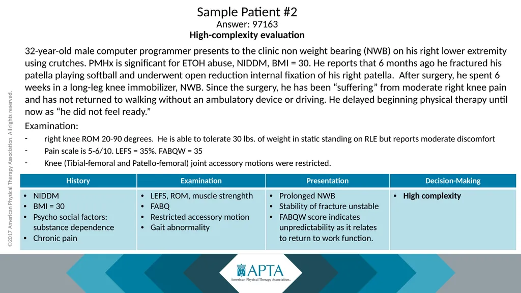 2017 Physical Therapy Evaluation Codes - slide 47 of 52
