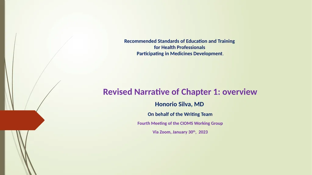 Recommended Standards of Education and Training - slide 1 of 8