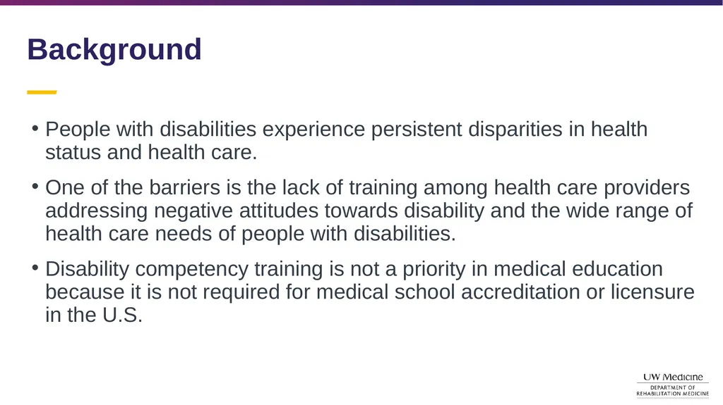 Disability Competency Training in Medical - slide 3 of 18