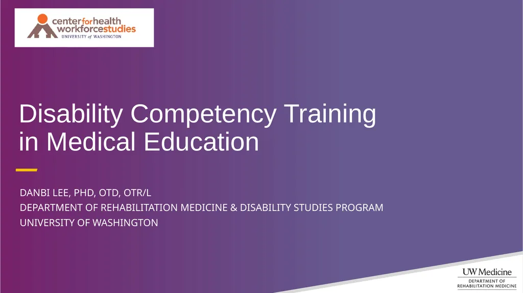 Disability Competency Training in Medical - slide 1 of 18