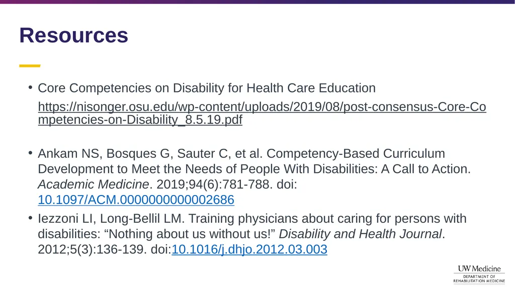 Disability Competency Training in Medical - slide 18 of 18