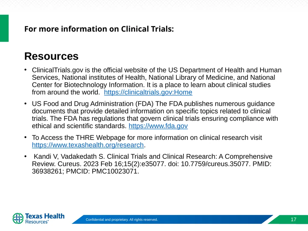 Clinical Trial Phases & Design of Clinical Trials - slide 17 of 17