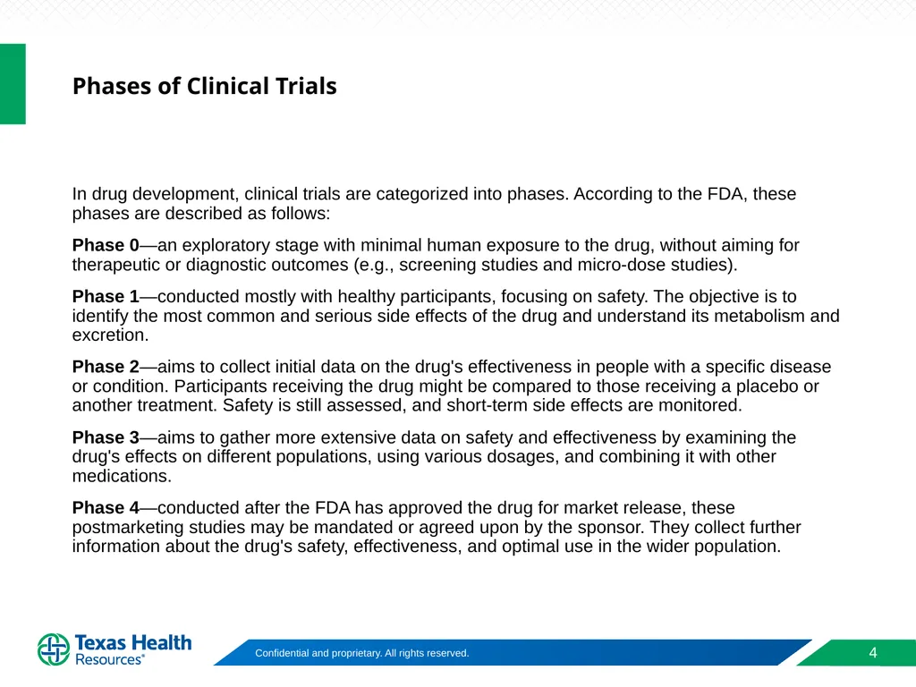 Clinical Trial Phases & Design of Clinical Trials - slide 4 of 17