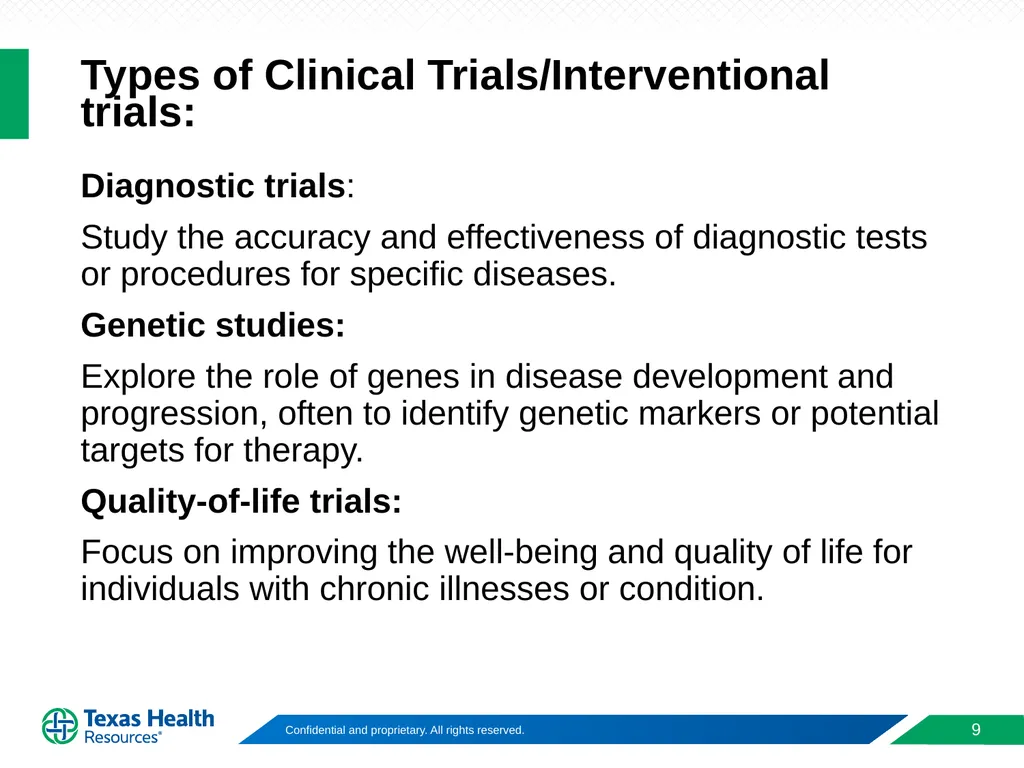 Clinical Trial Phases & Design of Clinical Trials - slide 9 of 17