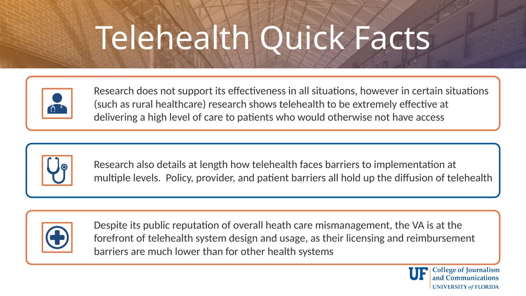 Telehealth: An Introduction Matthew R. Cretul – - slide 7 of 19