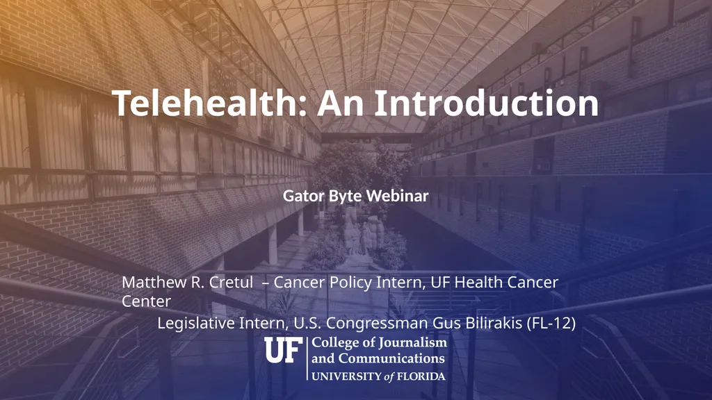 Telehealth: An Introduction Matthew R. Cretul – - slide 1 of 19