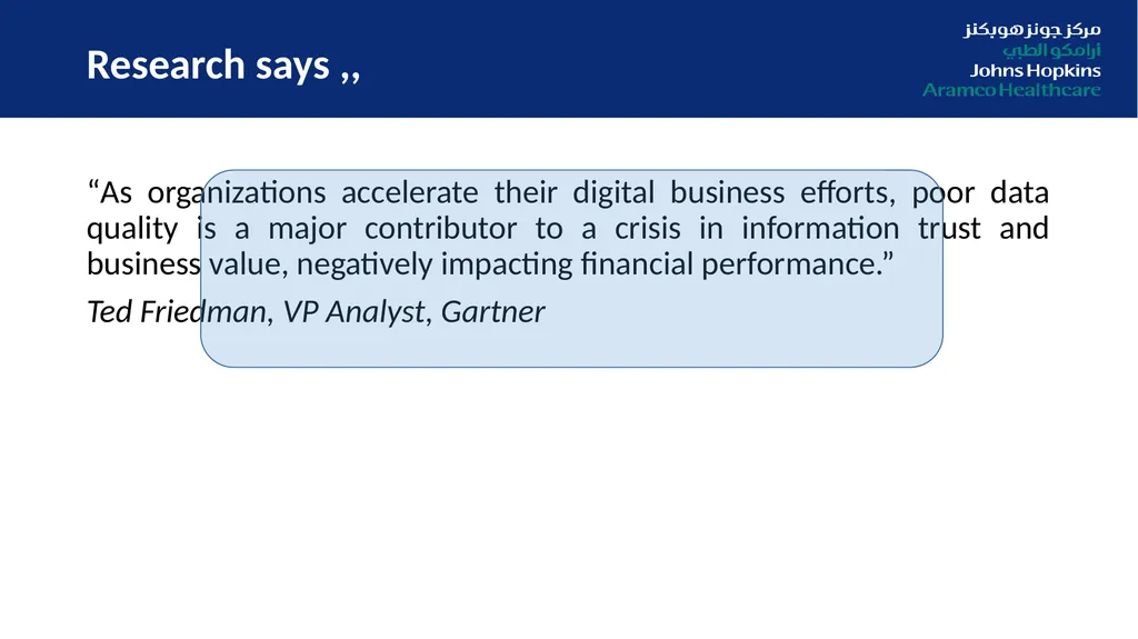 Digitization in Healthcare: From Data Quality to - slide 7 of 37