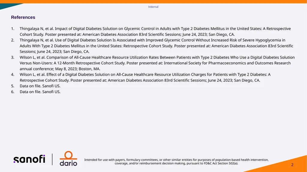 Sanofi’s real-world studies in digital health - slide 2 of 2