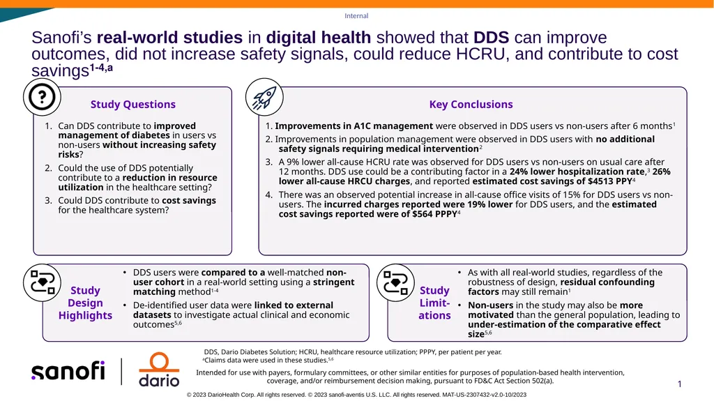 Sanofi’s real-world studies in digital health - slide 1 of 2