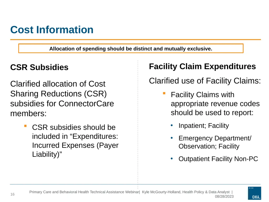 Primary Care and behavioral health Technical - slide 16 of 17