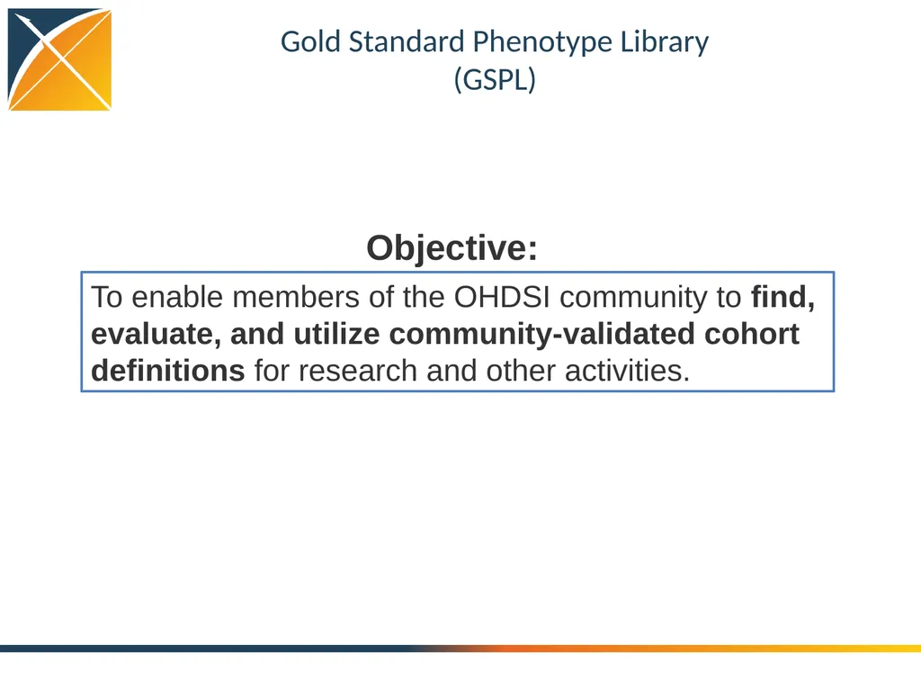 OHDSI Gold Standard Phenotype Library Working - slide 2 of 31