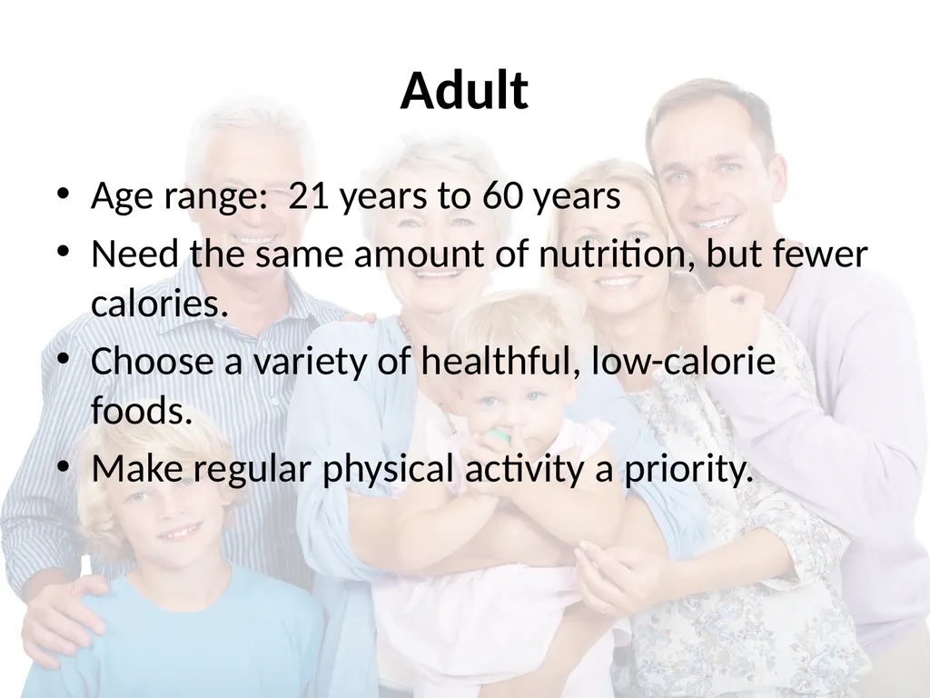 Nutrition Throughout Life Nutritional Needs - slide 12 of 31