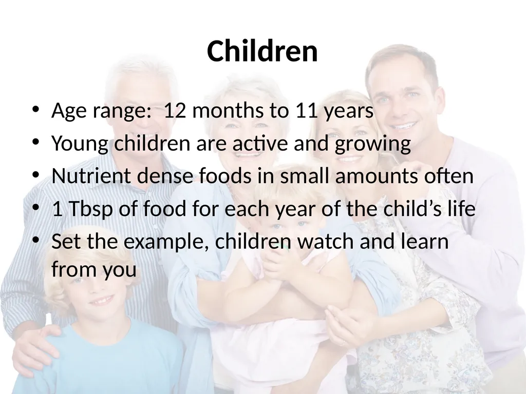 Nutrition Throughout Life Nutritional Needs - slide 7 of 31