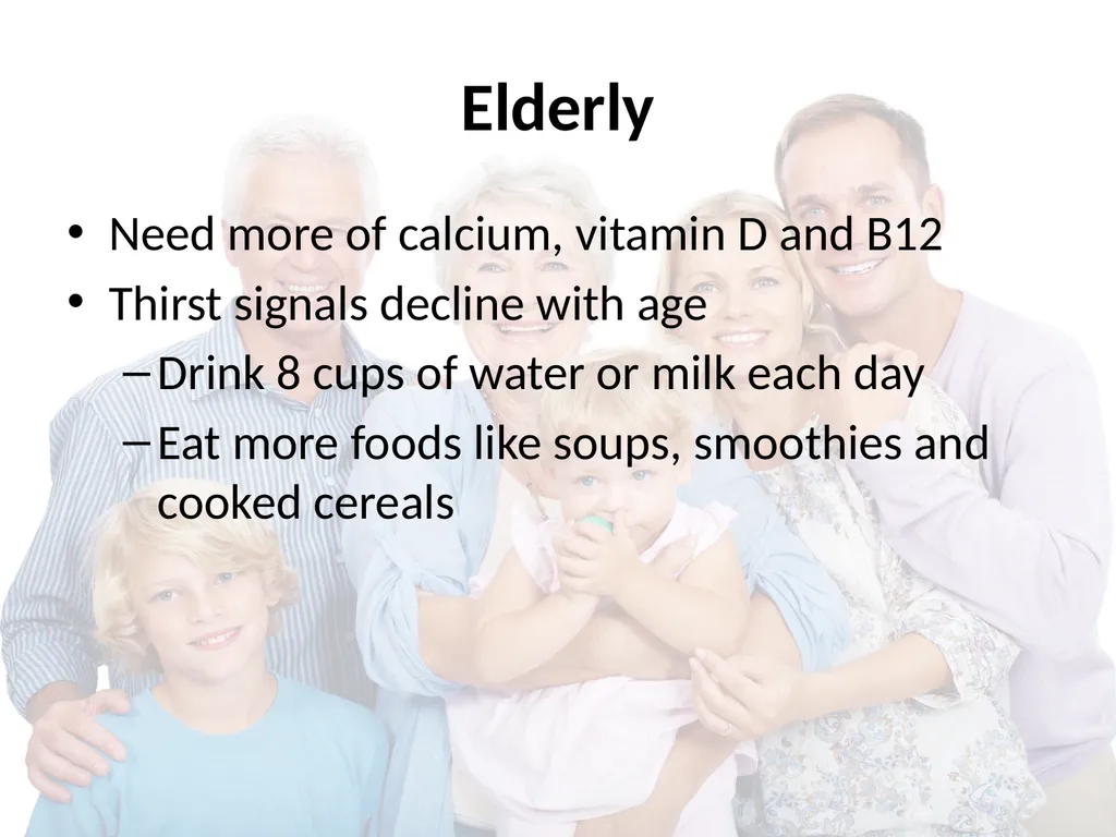 Nutrition Throughout Life Nutritional Needs - slide 14 of 31