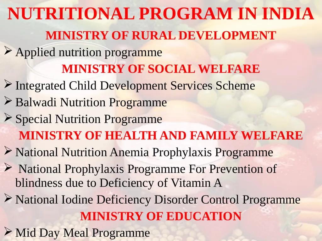 Nutrition COMMUNITY NUTRITION PROGRAMME - slide 7 of 79