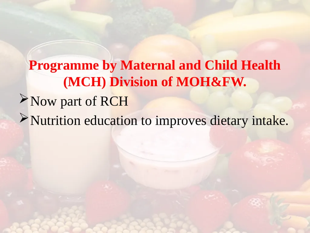 Nutrition COMMUNITY NUTRITION PROGRAMME - slide 23 of 79