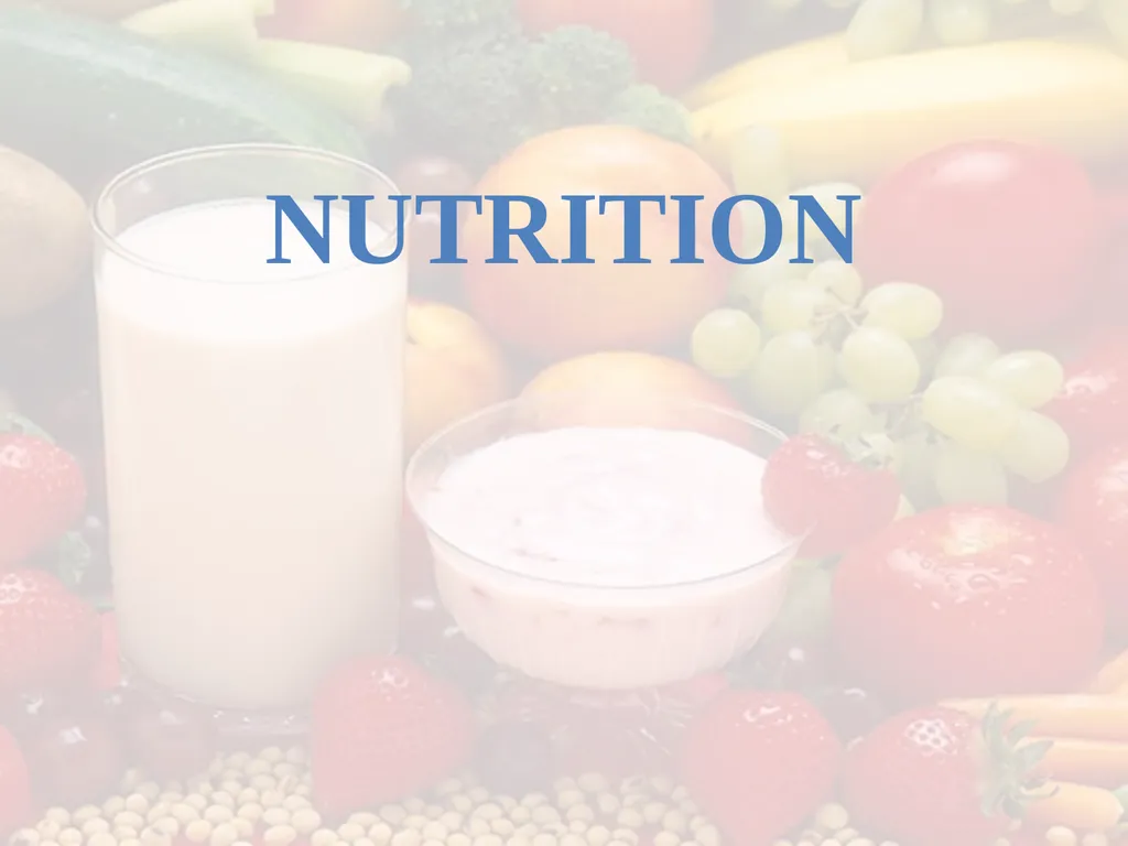 Nutrition COMMUNITY NUTRITION PROGRAMME