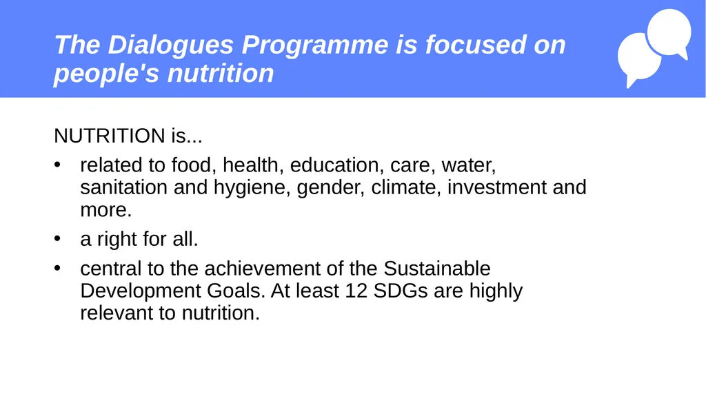 Introducing a Nutrition Dialogue Event Materials - slide 5 of 13