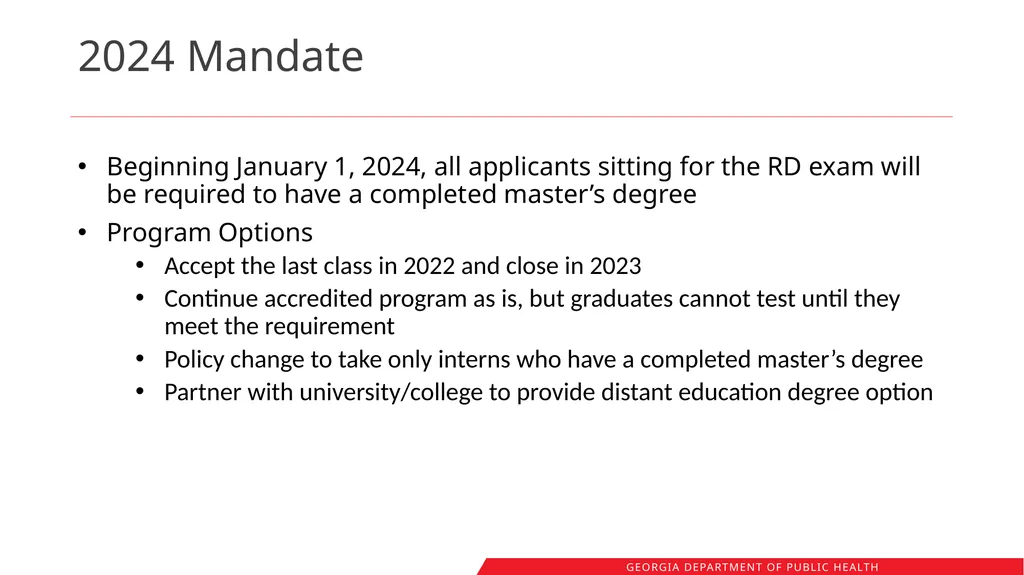 Registered Dietitians in Georgia WIC: Workforce - slide 32 of 41