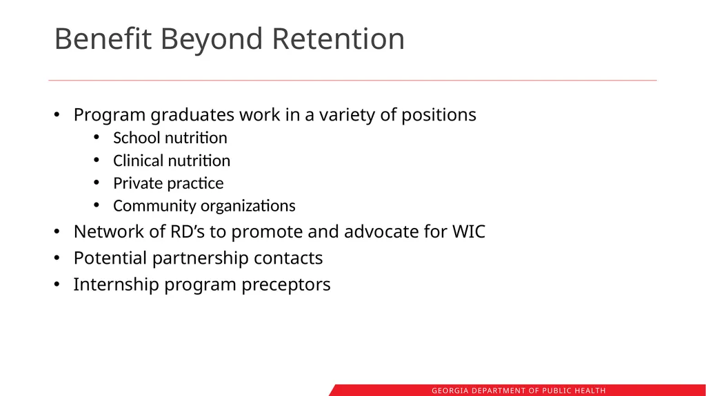 Registered Dietitians in Georgia WIC: Workforce - slide 29 of 41
