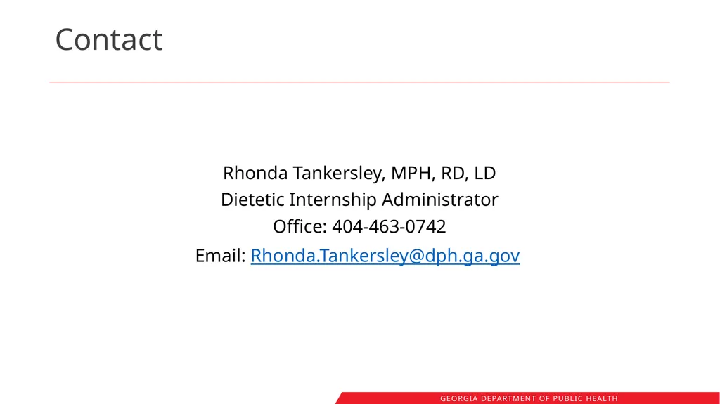 Registered Dietitians in Georgia WIC: Workforce - slide 40 of 41