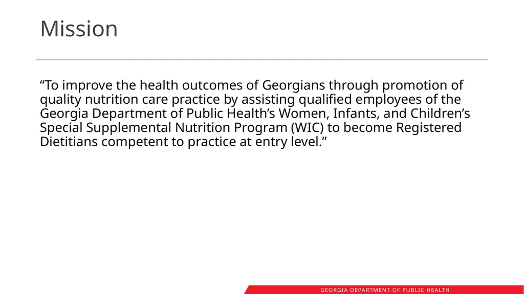 Registered Dietitians in Georgia WIC: Workforce - slide 6 of 41
