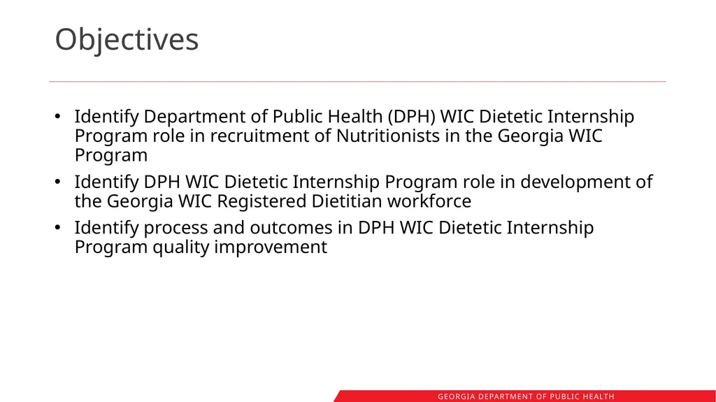 Registered Dietitians in Georgia WIC: Workforce - slide 2 of 41