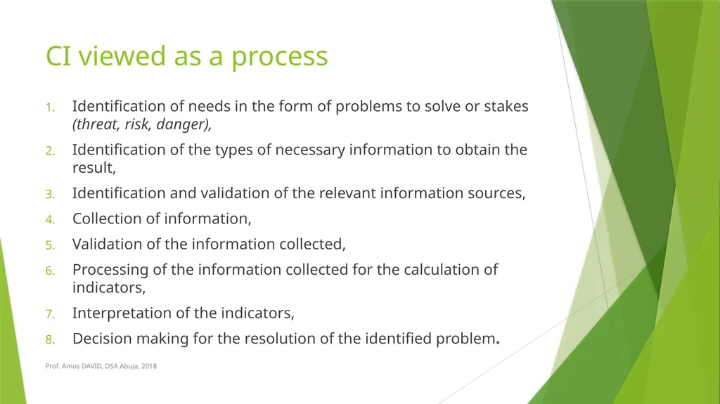 Feature engineering Prof. Amos DAVID Prof. Amos - slide 9 of 25