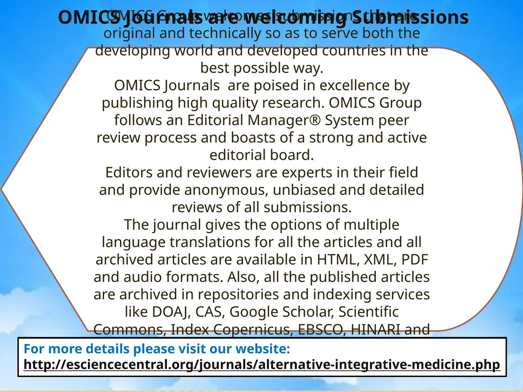 OMICS Group Contact us at: - slide 2 of 12