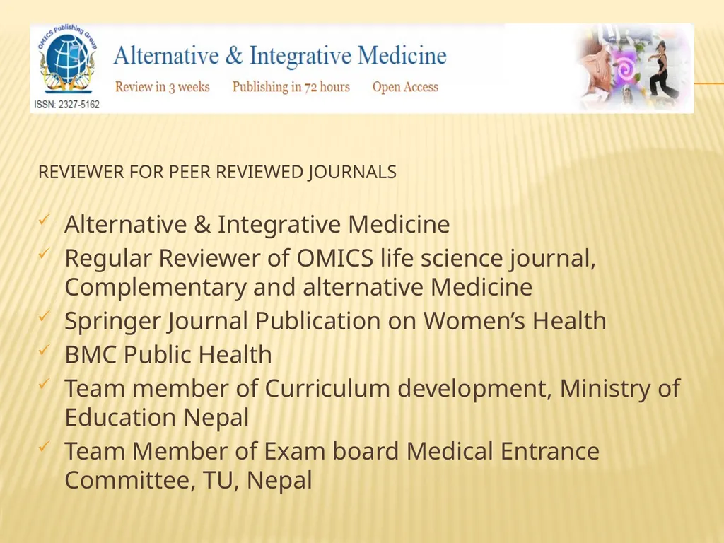 OMICS Group Contact us at: - slide 9 of 12
