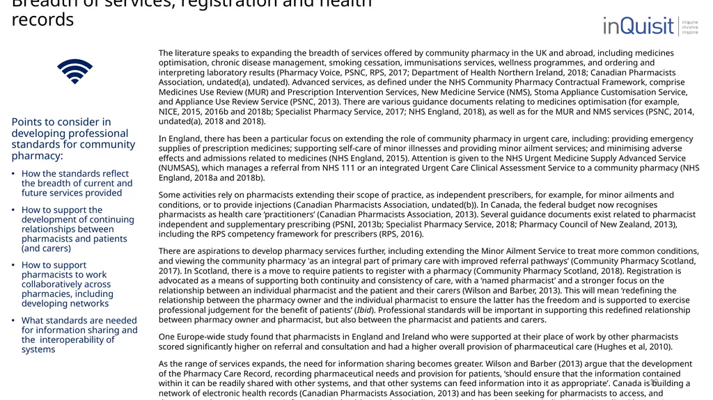 Literature review to frame the development of - slide 19 of 30