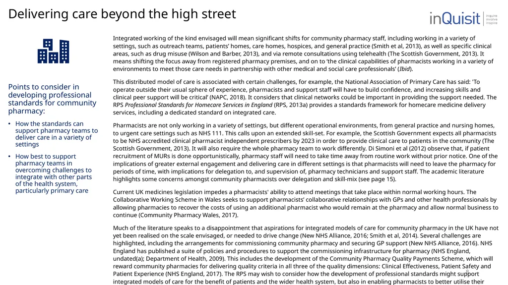 Literature review to frame the development of - slide 8 of 30