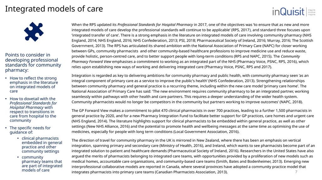 Literature review to frame the development of - slide 7 of 30