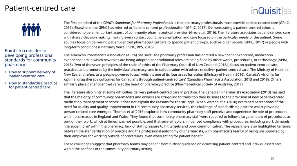Literature review to frame the development of - slide 10 of 30