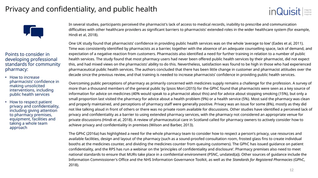 Literature review to frame the development of - slide 12 of 30