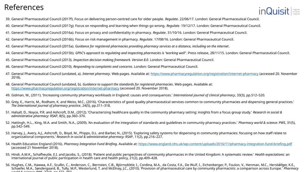 Literature review to frame the development of - slide 23 of 30
