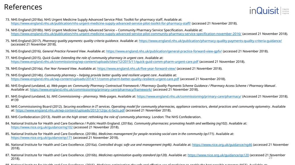 Literature review to frame the development of - slide 25 of 30