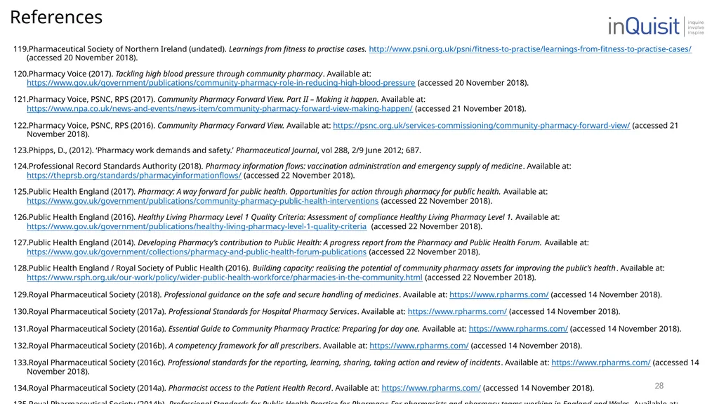 Literature review to frame the development of - slide 28 of 30