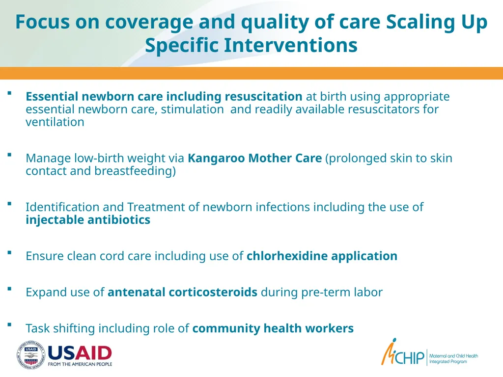 Bending the curve in reducing newborn mortality: - slide 10 of 13