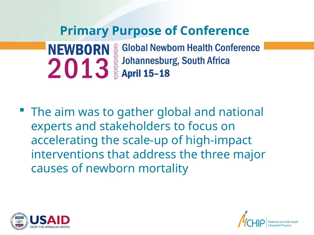 Bending the curve in reducing newborn mortality: - slide 6 of 13