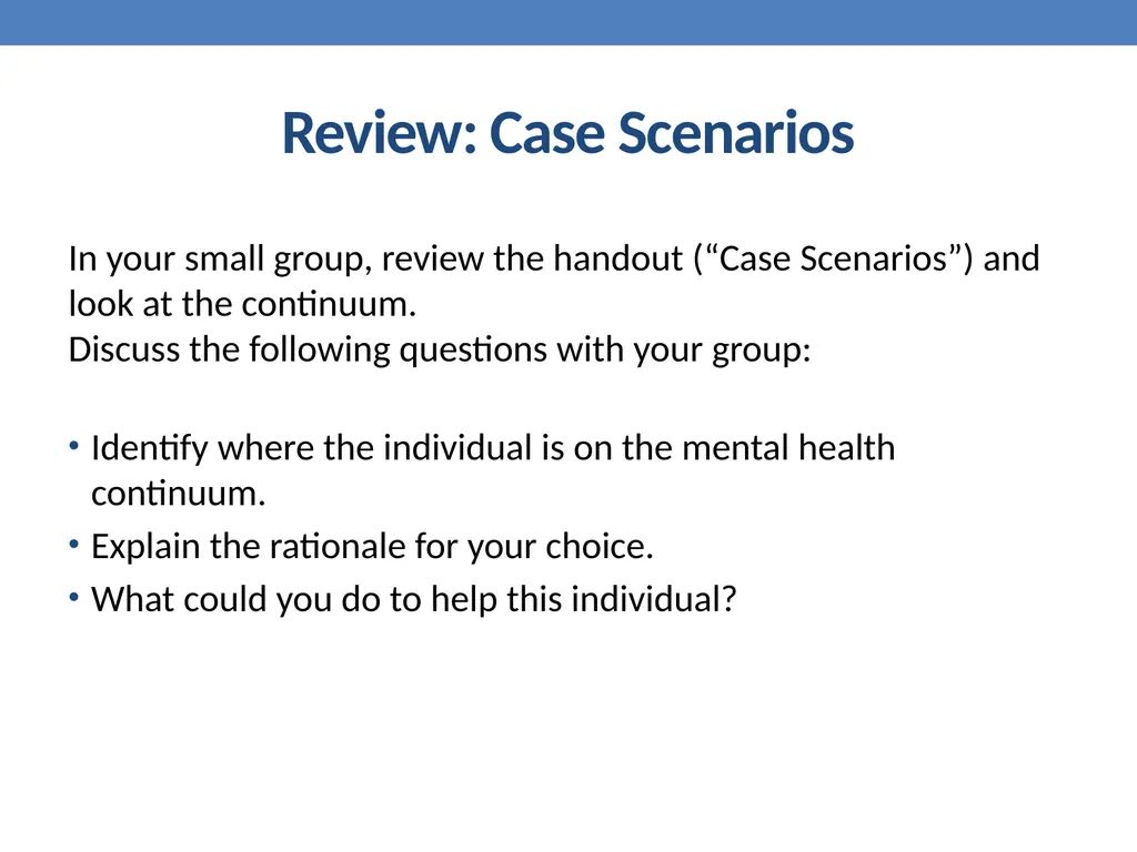 Mental Health education Dr. Mike Condra - slide 6 of 26