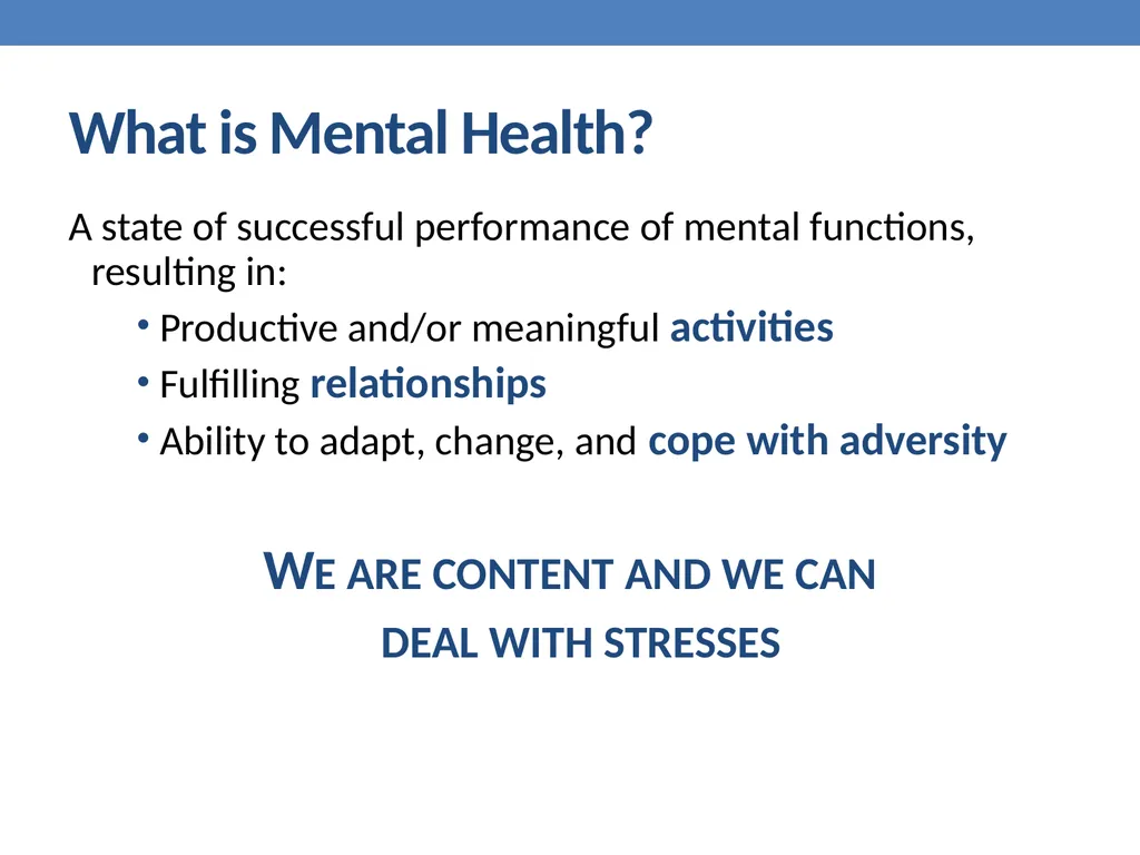 Mental Health education Dr. Mike Condra - slide 3 of 26
