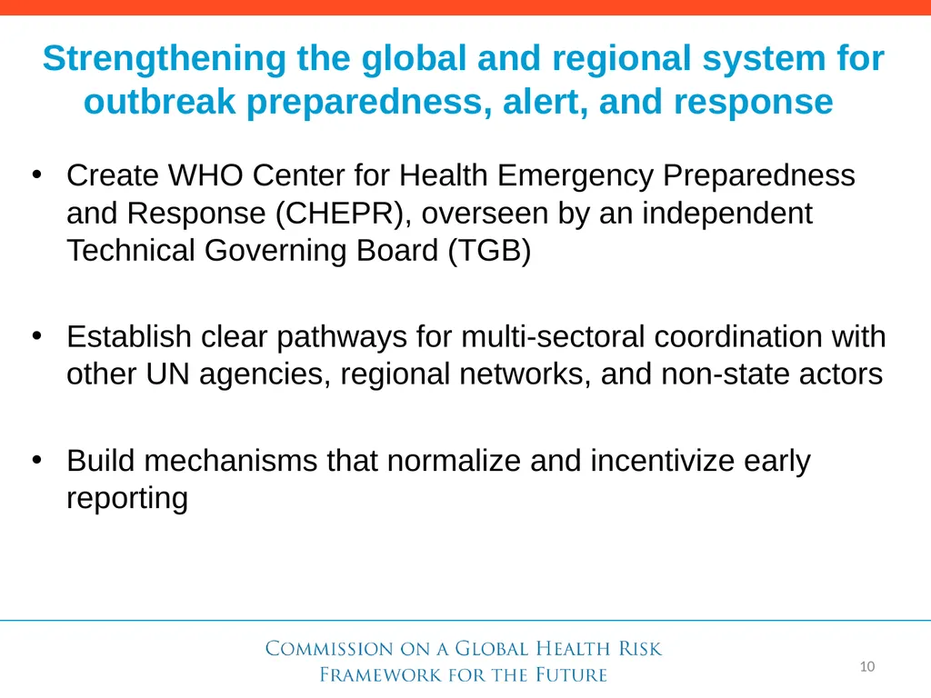 Need for a Global Health Risk Framework Global - slide 21 of 40
