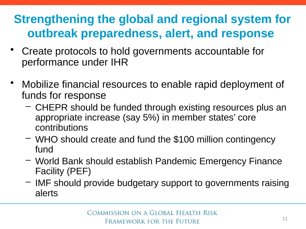 Need for a Global Health Risk Framework Global - slide 22 of 40