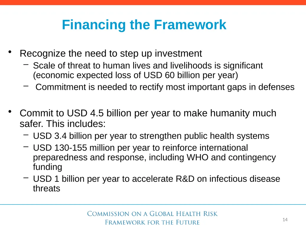 Need for a Global Health Risk Framework Global - slide 25 of 40