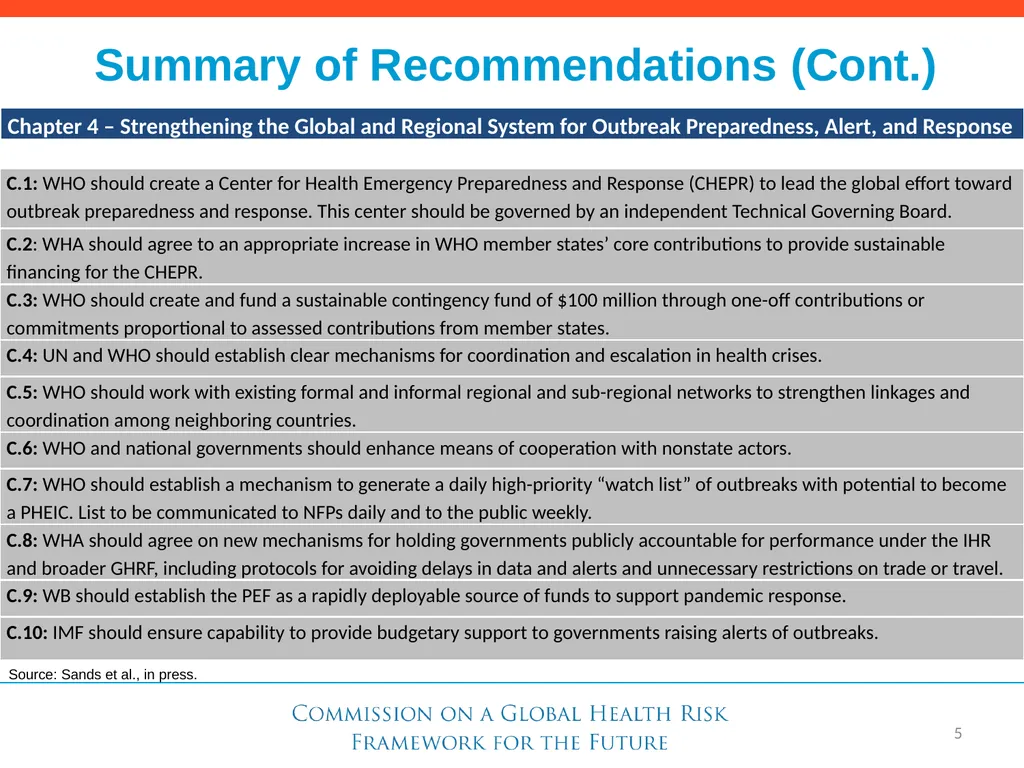 Need for a Global Health Risk Framework Global - slide 16 of 40