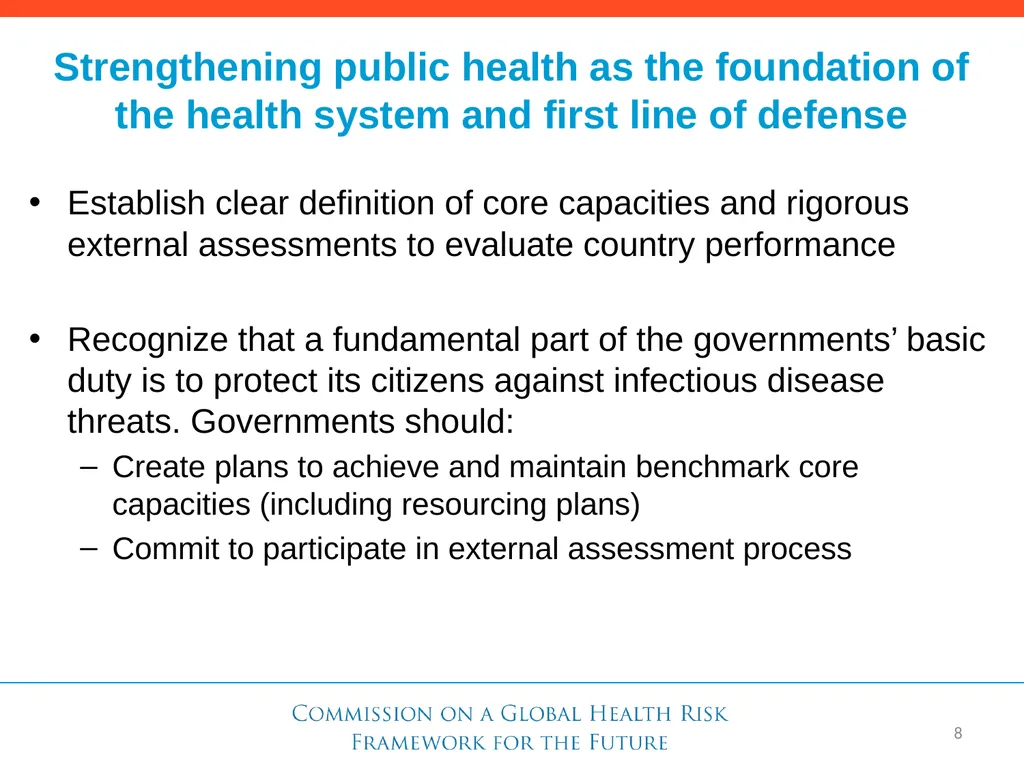 Need for a Global Health Risk Framework Global - slide 19 of 40