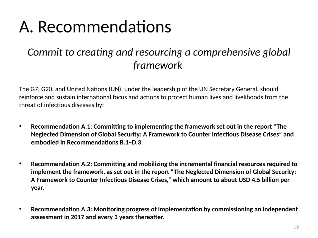 Need for a Global Health Risk Framework Global - slide 30 of 40