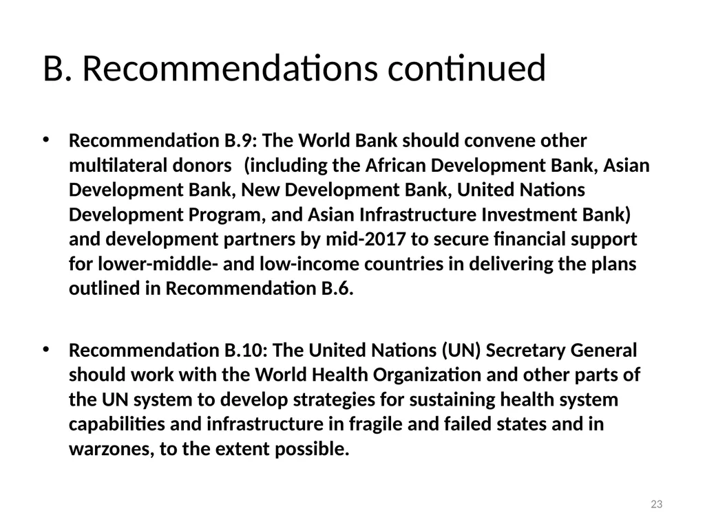 Need for a Global Health Risk Framework Global - slide 34 of 40